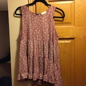 Ruffle polka dot tiered tunic